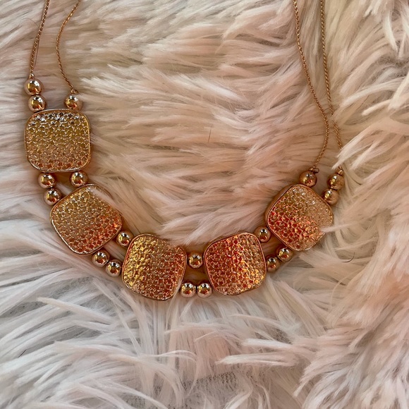 Rose Gold Necklace & Matching Pierced Earring Set - Picture 2 of 5